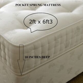 2ft x 6ft3 Mid Spec 1000 Pocket Spring Single Static Caravan Mattress