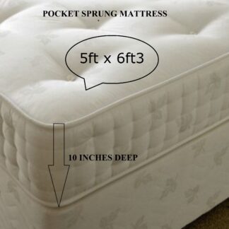 King Static Caravan Mattress 5ft x 6ft3 1000 Pocket Sprung Mid Spec